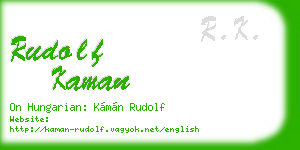 rudolf kaman business card