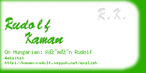 rudolf kaman business card